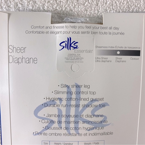 Vintage Essentials Control Top Pantyhose In Natural x2 NWT - Picture 5 of 7